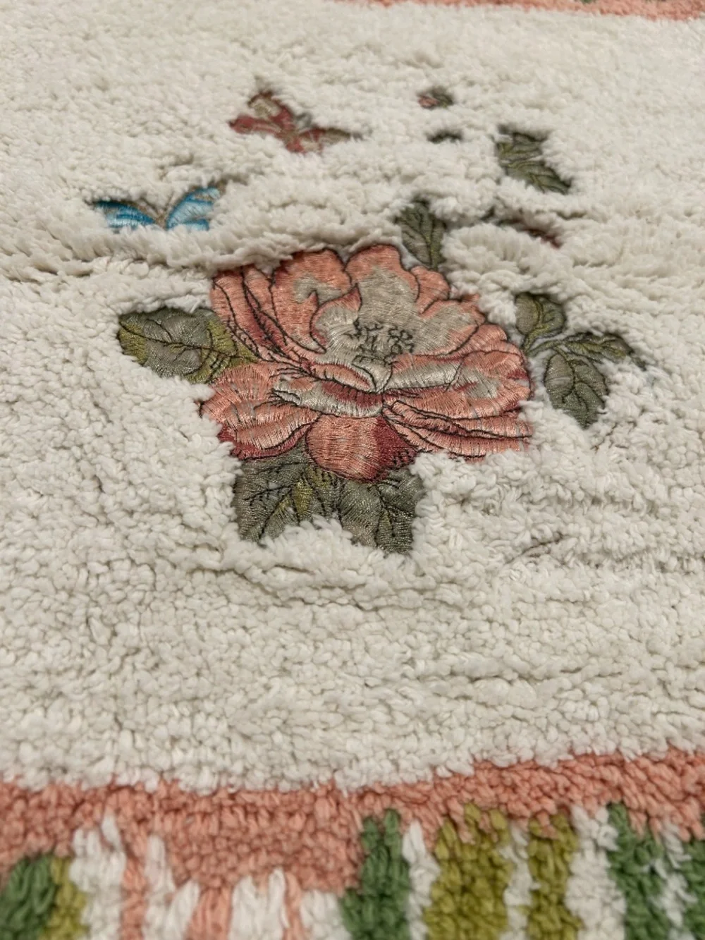 Bath Mat Cotton Bath Rug Decorative Bathroom Decor butterfly Garden Collection